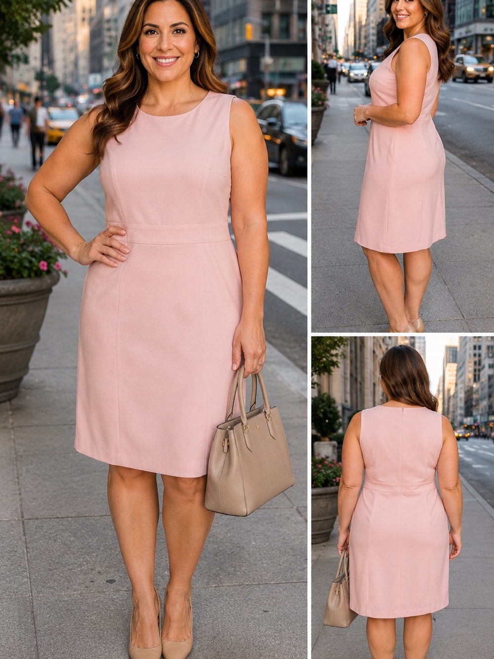 Kasper Blush Pink Sleeveless Sheath Dress